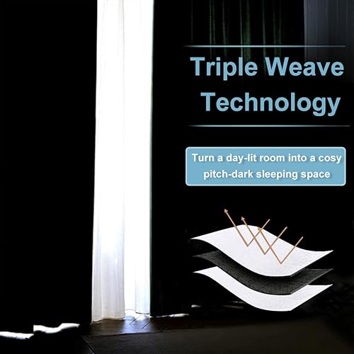 Miniatura 6 de RYB HOME Cortinas extralargas con bloque de luz, persianas de privacidad insonorizadas para cine en casa, oficina, comedor, sala de estar, puerta de