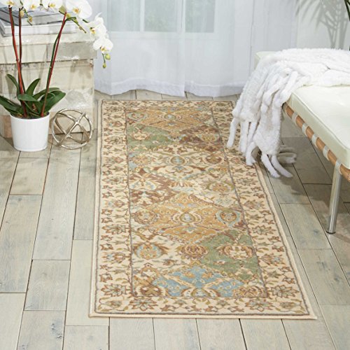 Nourison Modesto Beige Runner Area Rug, 2-Feet 2-Inches by 7-Feet 3-Inches (2'2