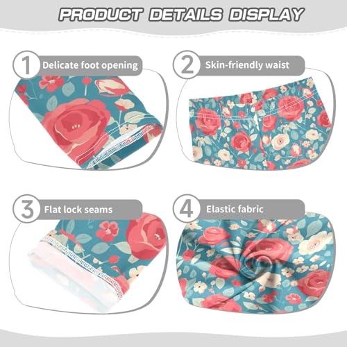 KLL Red Rose Toddler Baby Girl Active Leggings Soft Full Length Yoga Pants Gym3