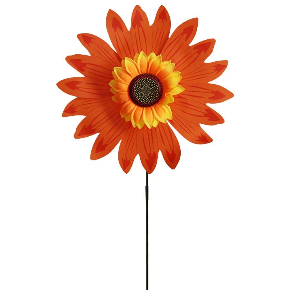 Fiorky Wind Spinners for Yard and Garden, Sunflower Windmill Rotating Sunflower Wind Spinner Stake Standing Lawn Flower Pinwheel for Outdoor Party Garden Yard Decor