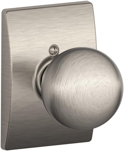 SCHLAGE Knob with Century Trim Non-Turning Lock, Bright Chrome (F170 ORB 625 CEN)