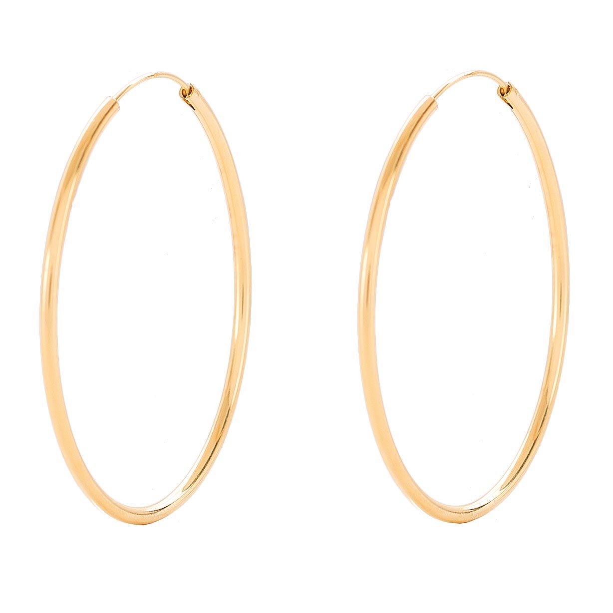 Large women's gold hoop earrings, Pernille Corydon, round, 925 sterling silver, gold-plated, 5 cm, E142g