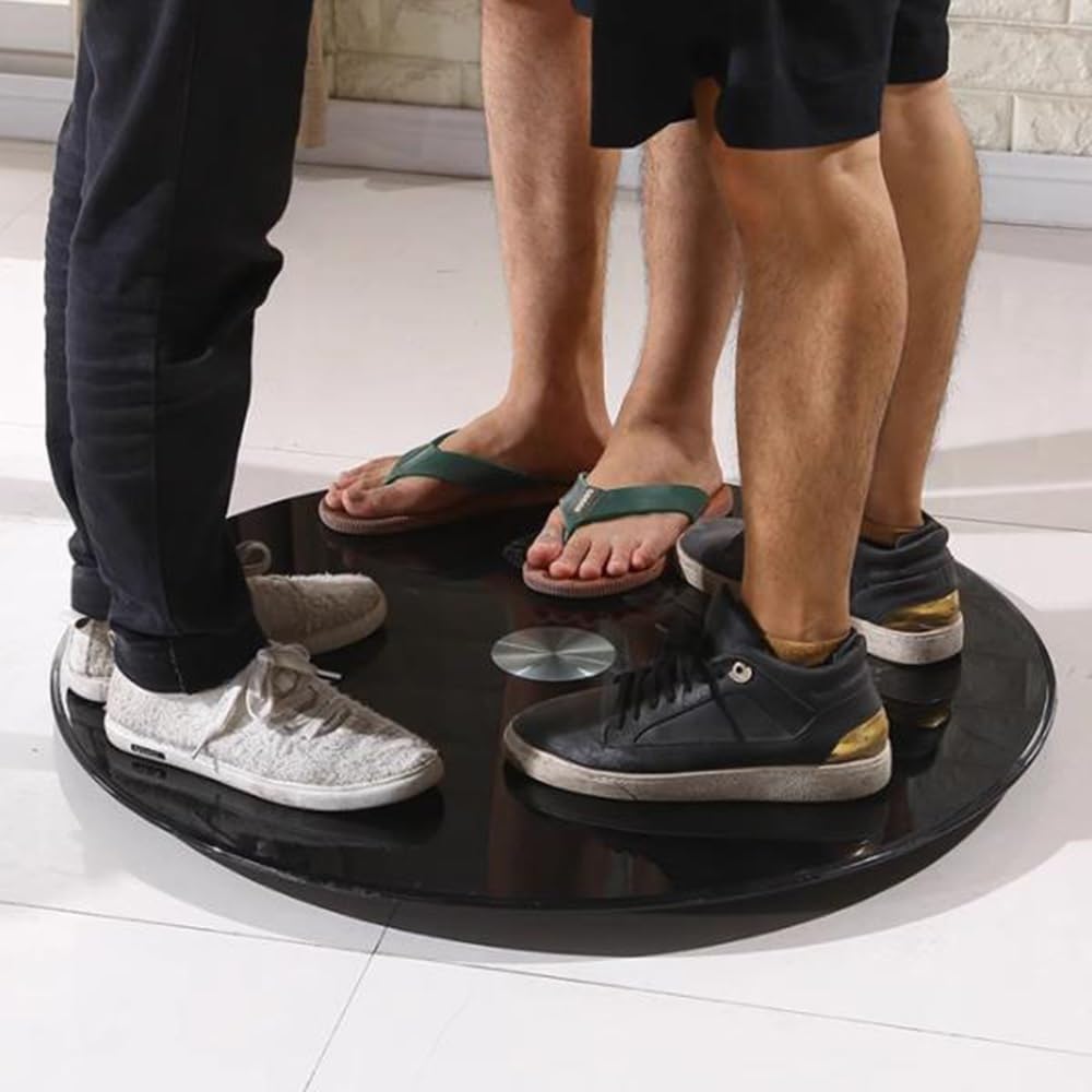 Plato Giratorio De Vidrio Lazy Susan Para Mesa De Comedor, Bandeja Giratoria Redonda Negra 60 70 80 90 100cm, Bandeja De Servicio De Mesa Giratoria De Vidrio Grande, Fácil De Limpiar(70cm(2