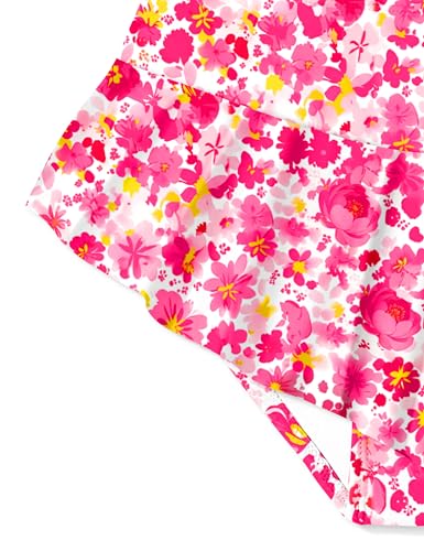Image of Qaoerde Girls Swimsuit Tropical Print Bikini Set with Ruffle Hem Two Piece Criss Cross Bathing Suits for Girls 7-16 Years