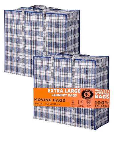 140L XXXL Extra Groß Aufbewahrungstasche Storage Bag, Umzugtasche, Jumbo Karton Travel Organizer, Reißverschluss Garment Bag, 20 kg Einkaufstasche Kleidung Decken Kissen 80x60x30cm