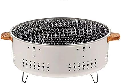 GLIVE (LABEL) Portable Charcoal Grill Round Small BBQ Grill Tabletop Foldable Round Charcoal Barbecue Table Camping Outdoor Garden Grill Bbq for Outdoor Camping