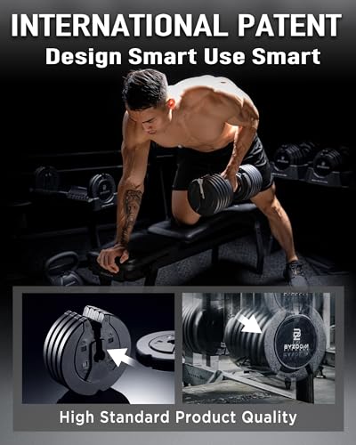 Image of BYZOOM FITNESS Pure Series Adjustable Dumbbell - 12.5 /25 /27.5 /50 /55 /75lb - ONE UNIT OR PAIR(check QTY before purchase) - 5-in-1 / 10-in-1 / 15-in-1 / 21-in-1 Flexible Hand Weights for Home Apartment Garage Gym, Strength Training & Fitness Workouts, White OR Black