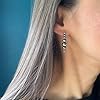 Sterling Silver Navajo Pearl Style Earrings, Threader Style Long Open Hoop Earrings for Women Beaded Western Jewelry Handmade in the USA (Navajo Pearl Style - Long) #4