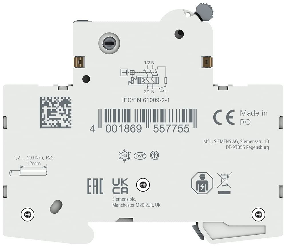 Siemens 5SV13166KK10 FI/LS kompakt RCBO 1P+N 6kA TypA 30mA B10 230V, Fehlerstrom- und Überlastschutz in 1TE (50% Platzersparnis)