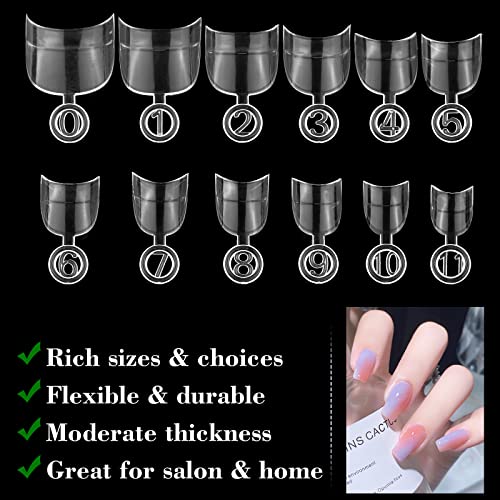 MWOOT 600Pcs Oval Short Fake Nail Art Tips Set, Half Cover French Acrylic False Nail Tips - Image 3