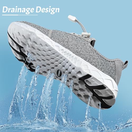 Image of ATHMILE Water Shoes for Men Women Barefoot Hiking Swim River Beach Knit | Adult Lake Pool Aqua Socks Quick Dry for Hiking Surfing Kayaking Sport Accessories Camping Must Haves