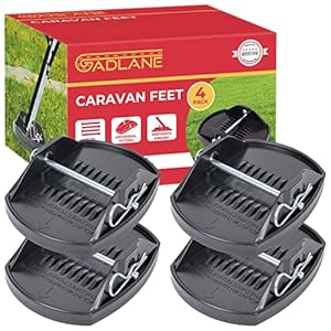 GADLANE Lot de 4 Patins Robustes pour cric de Caravane – Idéal pour stabiliser et empêcher Les Pieds de la Caravane de s’enfoncer dans Un Sol Mou (Pas d’outils nécessaires) – Lot de 4