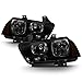 ACANII - For 2011-2014 Dodge Charger R/T SE SRT8 Black Smoke Halogen Headlights Headlamps Set Driver + Passenger Side