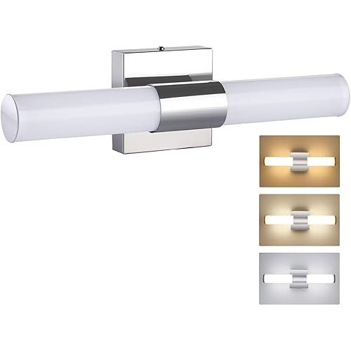 TRLIFE Modern Bathroom Vanity Light, 10W LED, 3 Color Temperature, Dimmable, 18.1inch, Stainless Steel