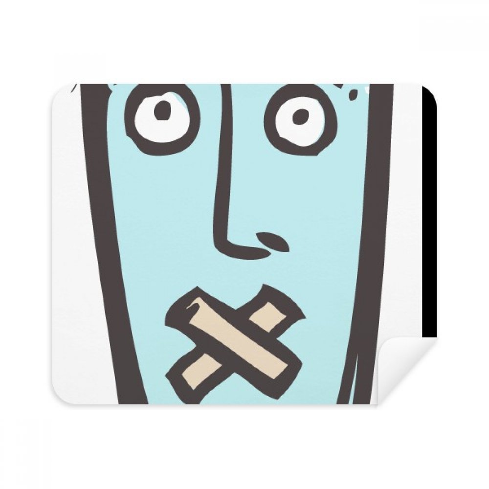 Shut Up Face Sketch Happy Cleaning Cloth Screen Cleaner 2pcs Suede Fabric