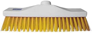 Ramon Hygiene Escoba rígida de plástico codificada por colores, 30 cm, amarillo, cepillo para recoger desechos, líquidos y residuos
