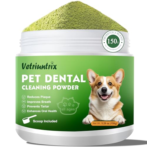 Image of Dog Dental Care Powder - Plaque & Tartar Control with Natural Enzymes, Teeth Cleaning Powder for Dogs with Probiotic, Bad Breath Treatment for Small Medium Large Dogs