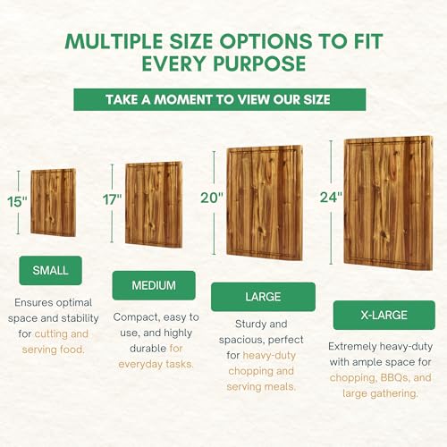 Tabla de cortar cuadrada de madera Acacia 14x14 pulgadas miniatura 7