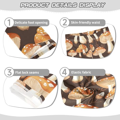 Beautiful Mushroom Girls Leggings Soft Stretch Workout Yoga Dance Pants for Kids Casual Tights3