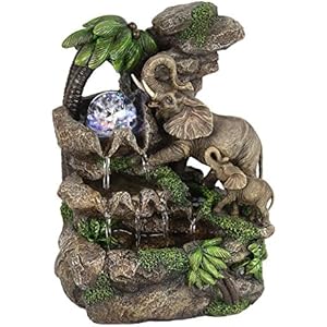 OK Lighting 11.00 H Elephant Table Fountain