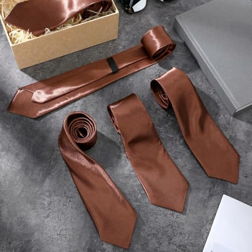Image of Syhood 6 /12 /24 Pcs Men Ties Set Solid Satin Pure Color Business Formal Necktie Tie 57 inch for Men Occasion Wedding