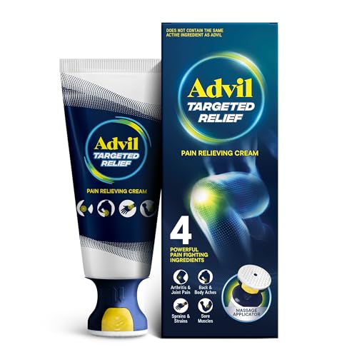 Advil Targeted Relief Pain Relieving Cream with Massage Applicator, Up to 8 Hours of Powerful Relief...
