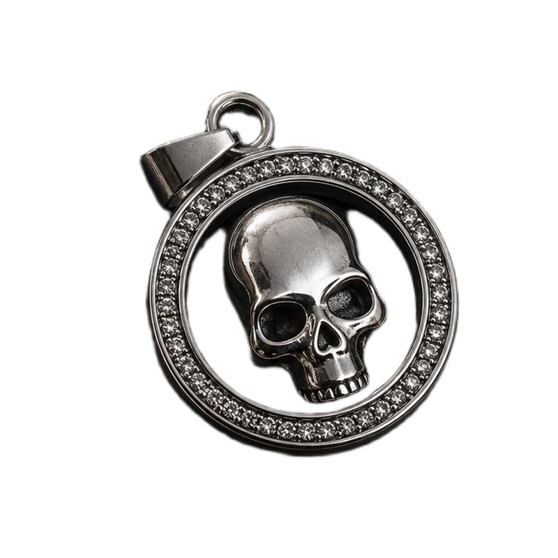 lkbeads Stainless Steel Classic Skull 28X28mm Pendant Silver Plated Charm Necklace Without Chain Handmade For Men & Women Power Symbol Meaningful Jewelry |LK_SSC_0286-picture-30