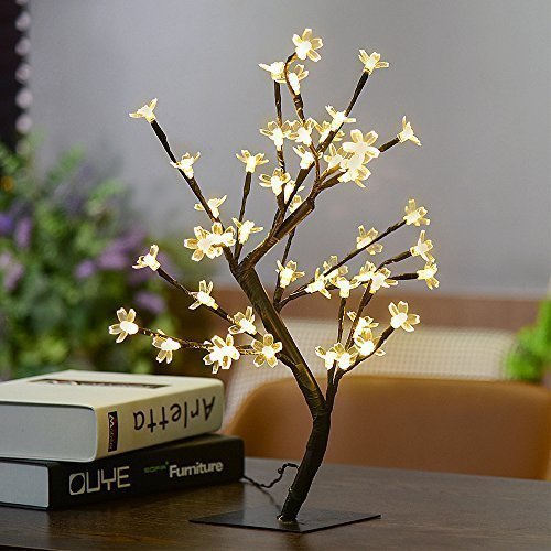 Albero Luminoso 45 cm a LED con 48 Fiori di