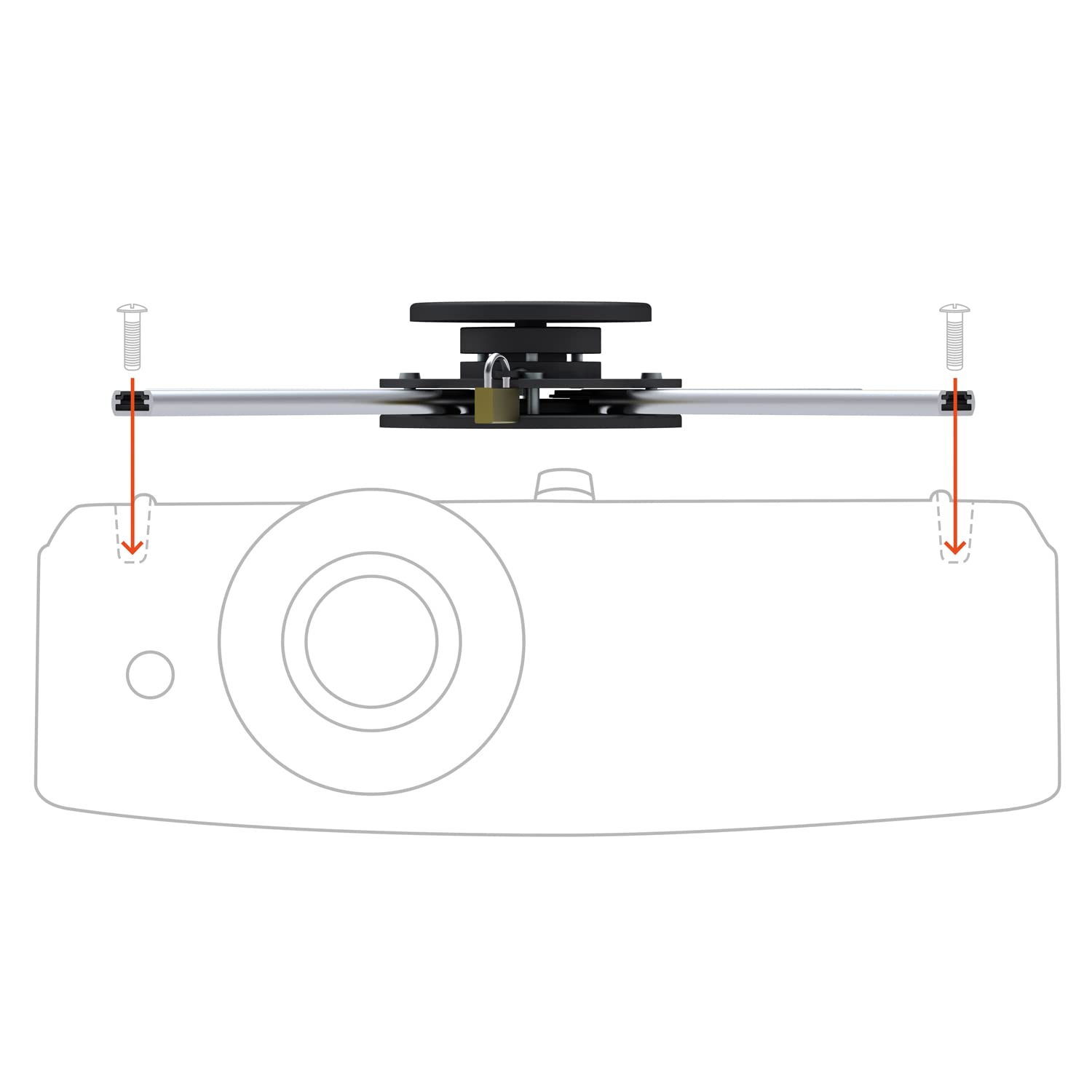 celexon universal Beamer-Decken-Halterung PS Ultraflat schwarz | ultraflacher Projektor Halter mit 360° Rotation und nur 62mm Deckenabstand | Tragkraft max. 20Kg