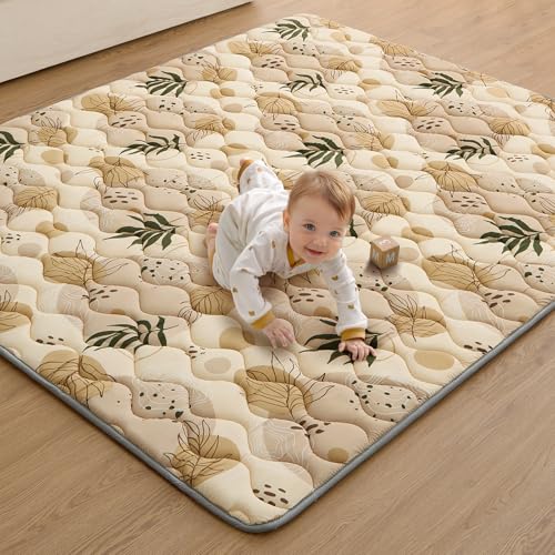 Blissful Diary Baby Play Mats for Floor, 71x59 Inch Extra Thicker & Large Soft Cushioning Foam Playmats for Babies and Toddlers, Foldable Washable...