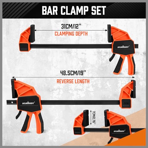 Horusdy 88028 12-Inch 300Lbs Bar Clamps thumb #2