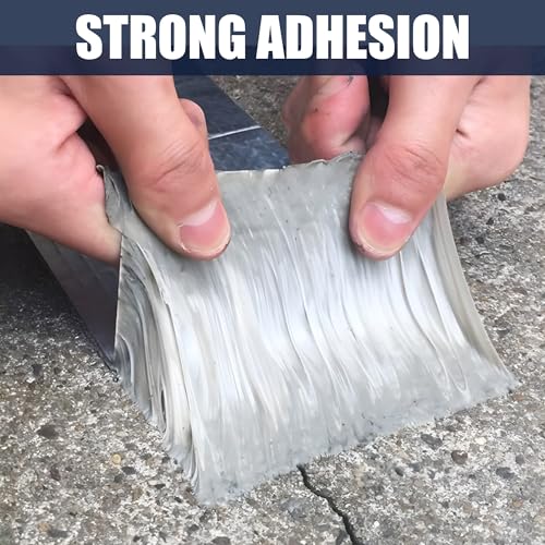 Image of Prime Pick Adhesive Butyl Tape Waterproof Aluminum Seal Tape Permanent Rubber Leak Repair Tape for Roof Crack Window Boat Sealing Home Renovation Aluminum 10cm x 5m Pack of 1