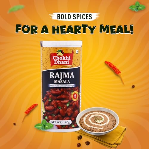 Image of Chokhi Dhani Rajma Masala 100g | Punjabi Rajma Curry Masala | Dhaba Style Gravy Spice Mix | Authentic Indian Rajma Masala Powder | Rich & Aromatic | No Artificial Flavours