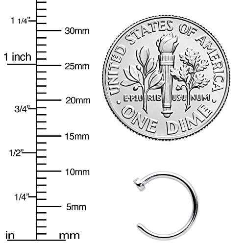 Body Candy Stainless Steel Nose Stud Hoop 18 Gauge 5/16" #TOP3