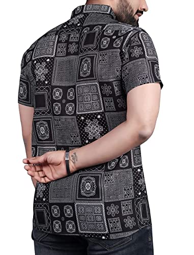 Image of Cotton Lycra Men's Printed Casual Shirt for men with half sleeve shirt for men