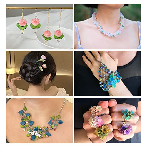 Craftdady 50Pcs Green Plastic Leaf Theme Charms Gradiant Vein Texture Lotus Leaves Charms Beads With Hole For Summer Spring DIY Jewellery Making - Image 4