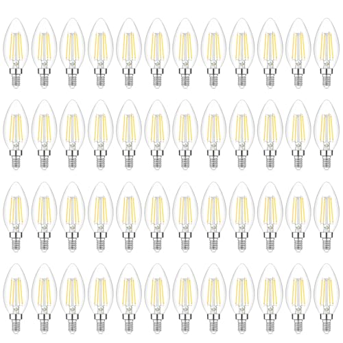 BesLowe 48-Pack Dimmable E12 LED Candelabra Bulbs 60W Equivalent, 5000K
