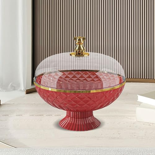 Cesta para frutas desmontable Qectial de material PET resistente y diseño liso rojo 7