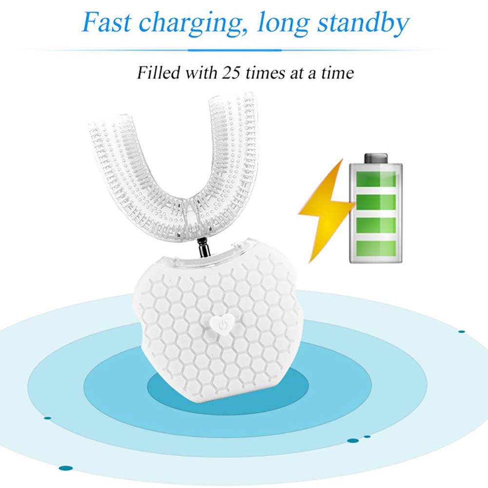 Cepillo De Dientes Eléctrico De 360 Grados, Cepillo De Dientes De Limpieza Inteligente Controlado Por Frecuencia, Cepillo De Dientes De Silicona Resistente Al Agua IPX7 Portátil Portátil Recargable