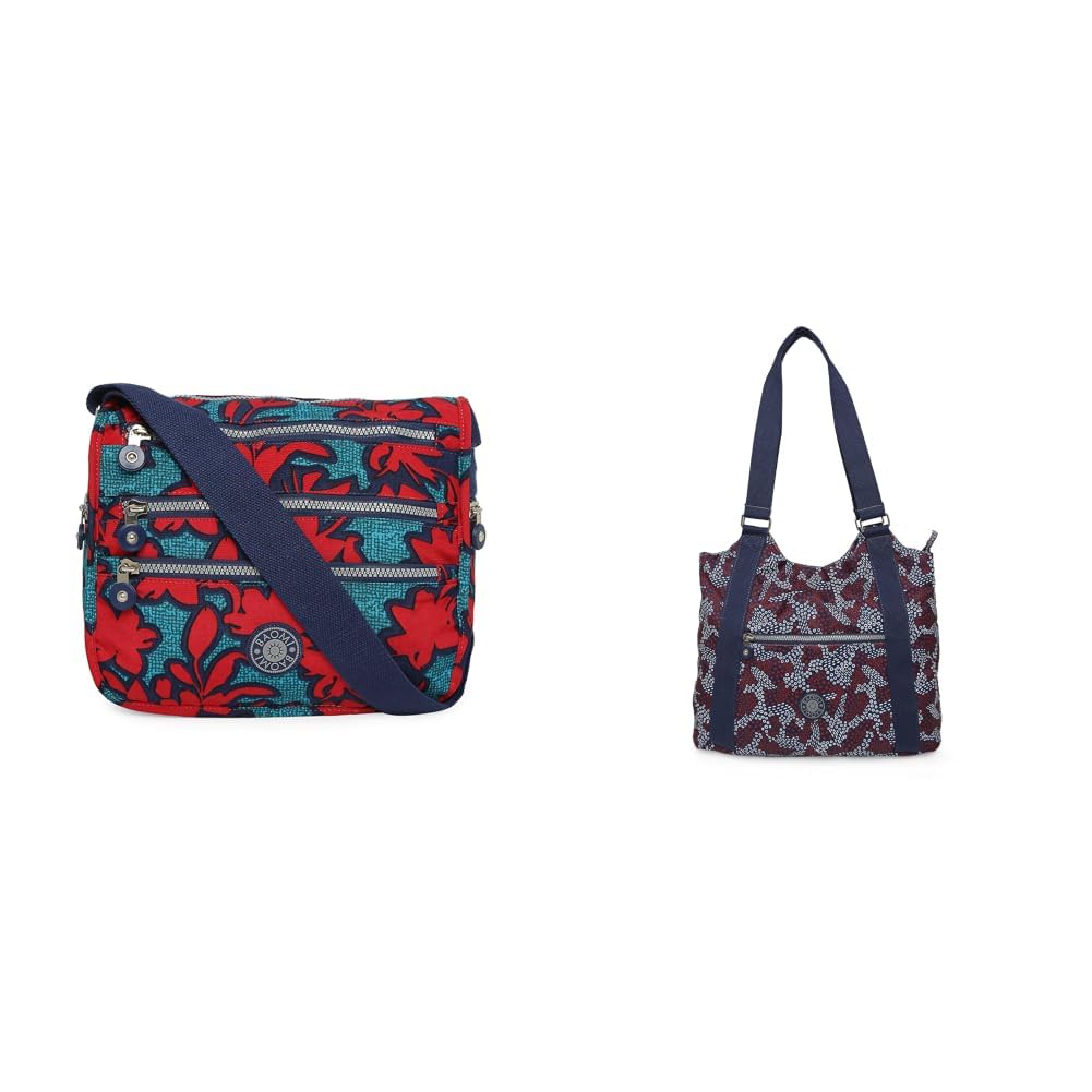 Crinkle Range Red & Green Soft One Size Shoulder Bag + Crinkle Range Blue & Red Soft One Size Handbag-image-22