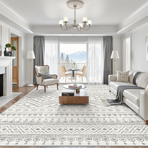 Miukiki 10x14 Area Rugs for Living Room Moroccan Washable Rugs