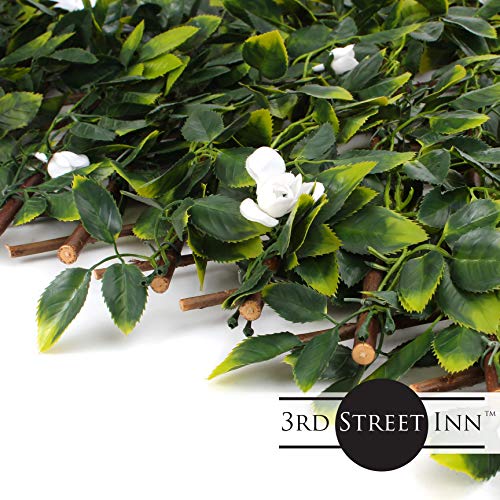 3Rd Street Inn™ Leaf Trellis - Bamboo Greenery Panel - Boxwood And Ivy Privacy Fence Substitute - Diy Flexible Fencing (1, White Rose Rattan) #TOP4