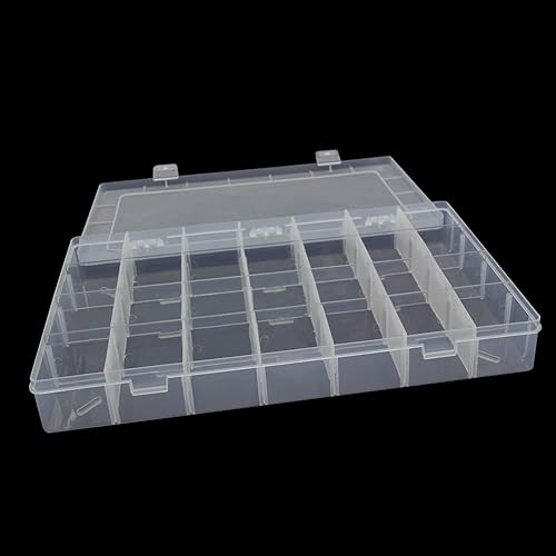 Vista 27 de Bettomshin Caja de almacenamiento de componentes de PP de 6.69 x 3.94 x 0.91 pulgadas, organizador de plástico, contenedor ajustable, 15 rejillas