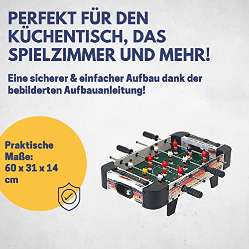 BEST SPORTING Mini Tischkicker Kinder Nation in 53 x 31 cm I Kickertisch klein für das Tischfussball Kinder Match I Mini Kicker Tischfussball mit 12 Spielern & 2 Bällen I Mini Football Game – Bild 5