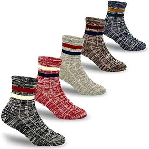 HONISEN Boys Cotton Seamless Socks Crew Atheletic Sport Socks for Kids 5 Pack 6T/7T/8T Cover