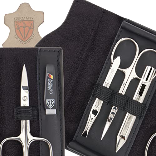 Nagelscheren-Set Drei Schwerter 5-teiliges Maniküre Set in Echtleder Etui