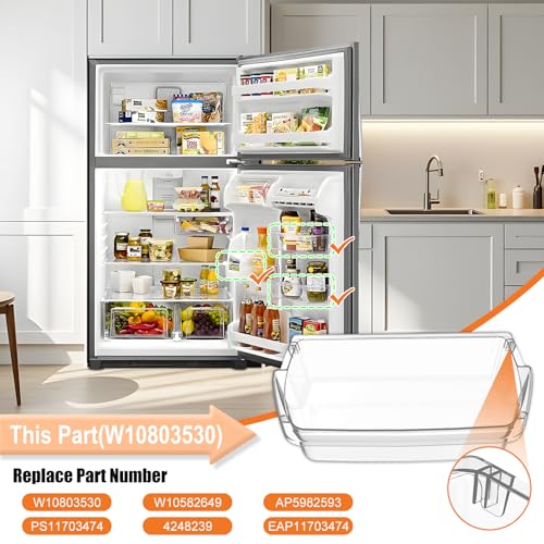Image of [2 PACK] UPGRADED W10803530 Refrigerator Door Bin Compatible with Whirlpool Refrigerator Door Shelf Bin WRT311FZDW01 WRT311FZDW00 WRT311FZDW02 WRT311FZDM00 WRT311FZDB02 Maytag Fridge Shelf Replacement