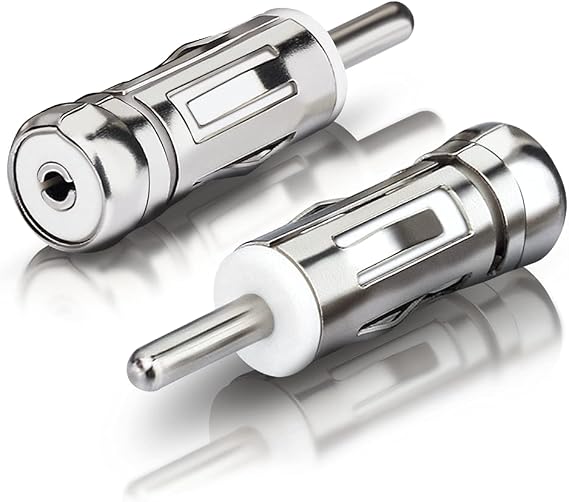 Bingfu Car Antenna Adapter Universal Car Stereo FM AM Radio Antenna Adapter Connector ISO to DIN Plug Connector (2-Pack) for Vehicle Audio Radio Head Unit Stereo Receiver