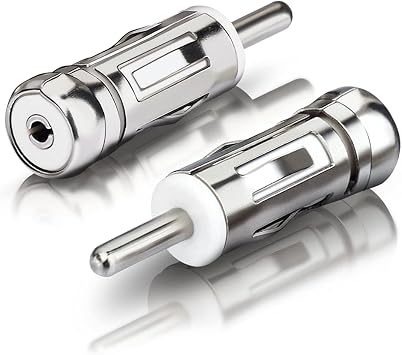 Bingfu Car Antenna Adapter Universal Car Stereo FM AM Radio Antenna Adapter Connector ISO to DIN Plug Connector (2-Pack) for Vehicle Audio Radio Head Unit Stereo Receiver