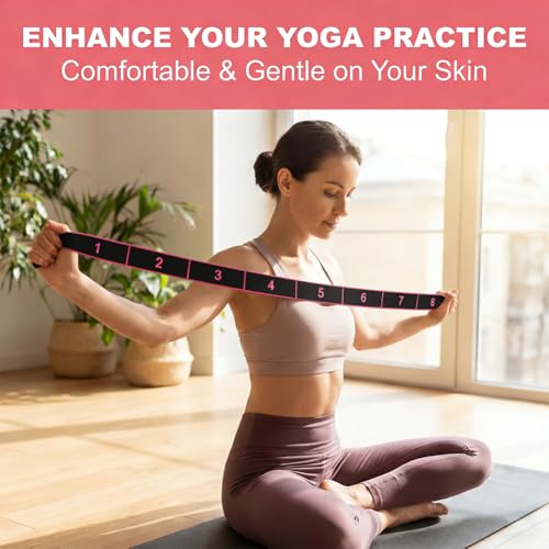 Fitness Resistance Band for Stretching and Yoga, 8-Section Elastic Training Bands, Number Stretch Resistance Band with Clear Markings for Home Gym Training(Rose Red) - image 7